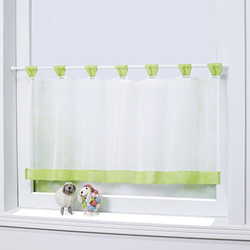 Joyswahl Bistrogardine Voile Schlaufen Scheibengardine Mia Küchen Transparenter Vorhang HxB 60x145cm Grün 1er Pack