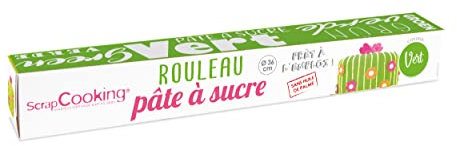 ScrapCooking - Rollfondant Grün ⌀ 36 cm - Fondant Weiß Ausgerollt 430 g - Tortendecke Fondantdecke Dekoration für Torten, Backen, Kuchen Geburtstag - Grün - 7266