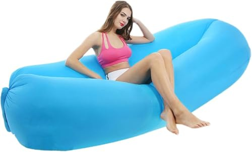 ZTOONE Inflatable Lounger Couch Air Lounger Lazy Sofa with Carry Bag,Hammock Inflatable Mattress Inflatable Bed Pool Float for Swim,Camping,Beach,Hiking,Park,Backyard, Pool, Picnics (Blue)