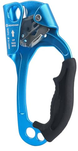 NewDoar UIAA & CE-zertifizierte Handsteigklemme Seilklemme Ascension Kletterbaum Baumpfleger Abseilen Ausrüstung Seilklemme für 8~13 mm Seil-Rechte Hand Blau Pro
