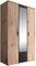 Kleiderschrank Schlafzimmerschrank Drehtürenschrank | 3-türig | Dekor | Anthrazit | Artisan Eiche | mit Spiegel