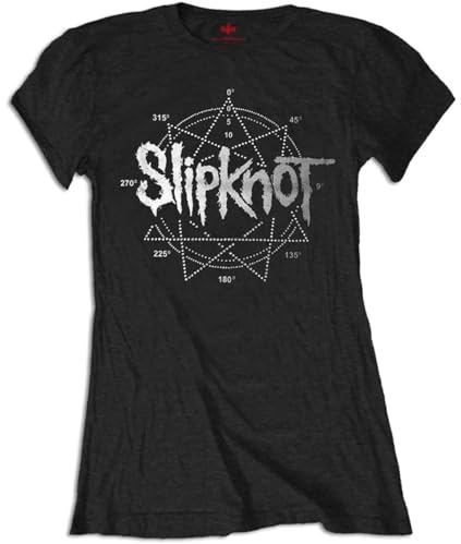 Slipknot 'Logo Star Diamante' (Black) Womens Fitted T-Shirt (Medium)