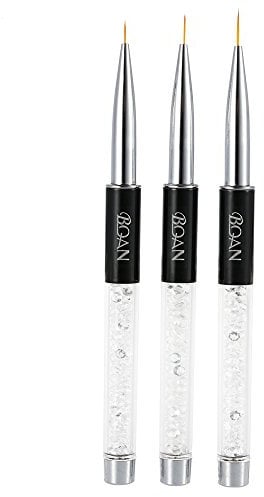 Anself Nailart-Pinsel 7/9/11 mm Kristall Acryl Nagelkunst UV Gel Nylonhaar-Pinsel Stift Maniküre Nagel Liner Werkzeug 3 Stück