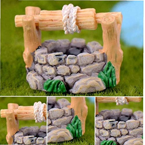 CULER 1pc Jardin Miniatures Vintage House de puits d'eau Multicouleur Fée Ornement Jardin Party