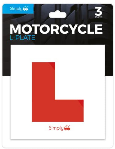 Simply MLP01 Pack of 3 Motorcycle L Plates with Adhesive & Fittings