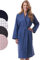 Morgenstern Robe de Chambre Femme Kimono Coton Gaufre - Taille M - Bleu