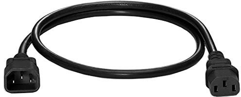 AJP New Power Jumper Cable 1m Kettle Lead IEC Extension Cable C13 to C14 Male Plug to Female Socket Black 10A 250V Power Cord Quick Dispatch