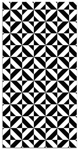 Panorama Alfombra Vinílica Cocina Baño - Varios Tamaños - (Geometría Negro 40x80 cm)