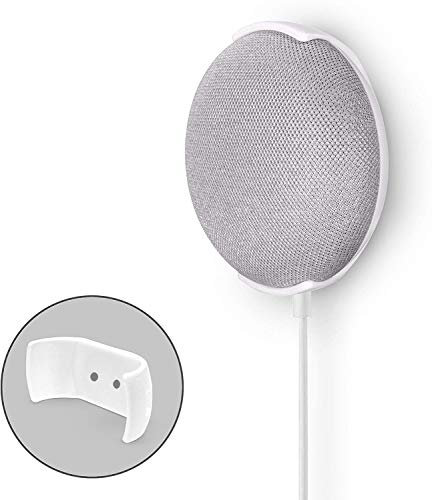 Mount Plus SB-58W Wall Ceiling Cabinet Mount Holder Stand Clip Make for Google Nest Home Mini Gen 1, Gen 2, Round Speaker Accessories (1 Pack White)