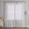 Delien Voile Ausbrenner Gardine mit Ranken Muster transparenter Vorhang mit Kräuselband Wohnzimmer Gardinenschals BxH 140x260cm Weiß 1 St.