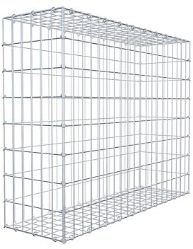 GABIONA Gabione 100 × 80 × 30 cm (L x H x T) – Steinkorb aus 4 mm Draht, Maschenweite 5 × 10 cm, C-Ring Verschluss + Gratis-Zange – ideal für Sichtschutz, Gabionenzaun, Gartenmauer und Steinkorbwand