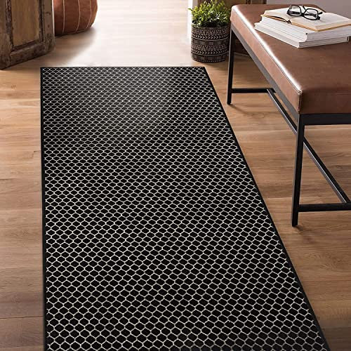 Teppichläufer Dundalk | Feinschlingen Teppich mit Muster | Läufer für Küche, Flur & Wohnraum | Rundum gekettelt (80 x 250 cm)