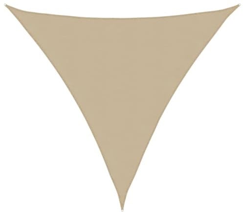 vidaXL Toldo de Vela Parasol Lona Protector Solar Sombra de Patio Jardín Terraza Balcón Parque Exterior Triangular de Tela Oxford Beige 6x6x6 m