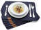 B.PRIME Hochwertiges Tischset aus Filz 6er Set Navy Blue - Platzdeckchen abwaschbar 44x32cm Platzsets - Tischuntersetzer Platzset waschbar - Untersetzer-Set Tischunterlage Stoff
