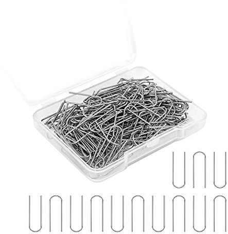 Milageto Anillos de Alambre de nicromo de Temperatura, Ganchos para Colgar en Apariencia de U fusibles Ganchos para Colgar en Apariencia de U para, 150 Piezas