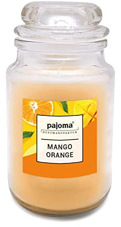 pajoma Teelichter Duftkerzen, in Polycarbonat Hülle oder im Glas, duftintensiv (Mango Orange, Bonbonglas)