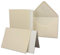 10x Karten-Set DIN B6-12 x 17 cm - 120 x 170 mm - Falt-Karten mit Brief-Umschlägen & Einlege-Blättern - Gerippte Struktur Oberfläche - Creme-Chamois - Vintage Einladungskarten