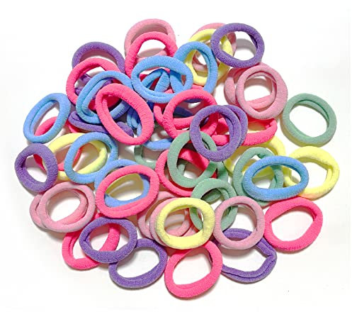 50 Stück Haargummis Mädchen, Multicolor Haar Gummibänder Haarbänder Elastischer Haarschmuck Haarseil Pferdeschwanz Haarband Set für Baby Kinder (2.5cm*6mm) Frühling,Süßigkeitsfarbe
