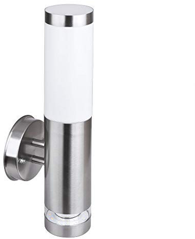 max K O M F O R T Aussenwandleuchte Aussenleuchte mit LED-Ring E27 Wandleuchte Wandlampe Edelstahl 232A2