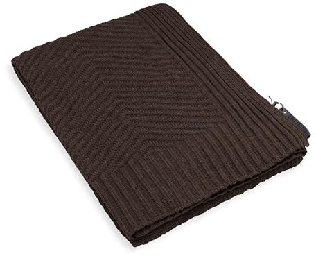 KNIT FACTORY - Beau Plaid - Dark Taupe - 160x130 cm
