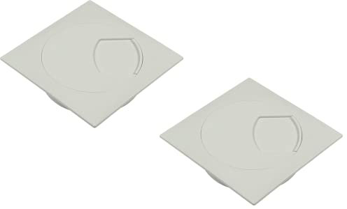 Gedotec Kabeldurchführung Schreibtisch aus stabilem ABS Kunststoff | 2 Stück quadratische Kabeldurchlässe 80mm | Plaza | Kabeldose Weiß | Kabelführung eckig zum Eindrücken | kabelkanal Schreibtisch