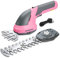 WORKPRO 2 IN 1 Cordless Hedge Trimmer and Grass Shear | 7.2V Electric Grass Trimmer with 2000mAh Lithium-ion Battery | 7.2V Cordless Grass Shear & Shrubbery Trimmer (Pink)