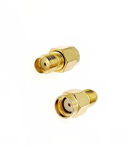 JZK 2x Koaxial-Adapter, SMA Buchse auf RP-SMA Stecker, RF Koaxial-Stecker für WiFi-Antenne, FPV, Brille, Router