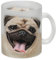 Glas Tasse mit Mops Motiv