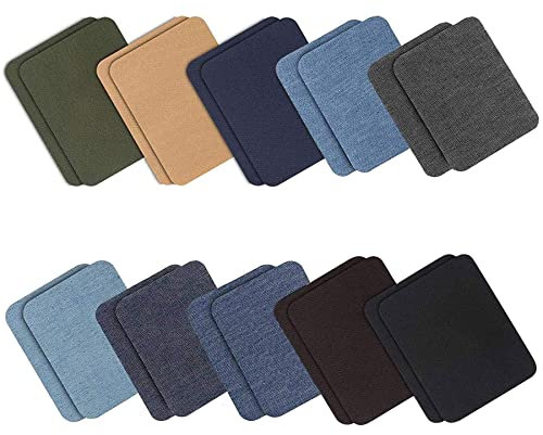 20 Stück Jeans Reparatursatz Set Aufbügelflicken,Aufnäher Kinder,Zum Aufbügeln für DIY,Applikation Flicken Zum Aufbügeln, Denim Patches,Patch Sticker Kleidung,Jeans Kleidung Patches (9,5x12,5 cm)