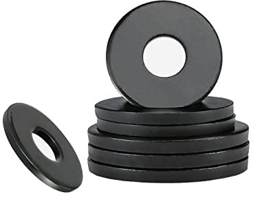 Qrity 20 Pezzi Rondelle Piatte, M12 Acciaio al Carbonio Rondella Metallo Distanziali, 12mm x 24mm Rondella di Tenuta Rotonda Distanziatore, Rondelle O Ring Nero, per La Riparazione e Costruzione