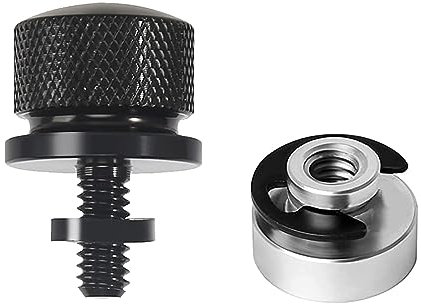 ROOBZE Jeu d'écrous de Boulons de Fixation de Siège de Moto 1 jeu siège Montage Boulon selle de moto en aluminium avec filetage pour Harley Davidson(noir)