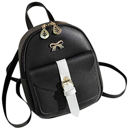 SRZYMJ Kleiner Rucksack Damen Schwarz Damen Rucksack Damen Mini Rucksack Handtasche Damen Mini Elegant Wanderrucksack Profi Wanderrucksack Damen Rucksack Damen Stoff Rucksack Knapsack