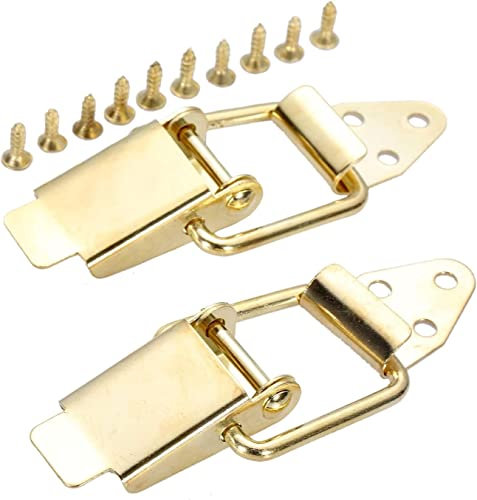 Scharniere, 2 Stück Kastenschloss, federbelasteter Riegel, Riegelschalter, 80 x 18 mm, Eisen-Haspe for Schiebetür- und Fenstermöbel-Hardware-Scharniere