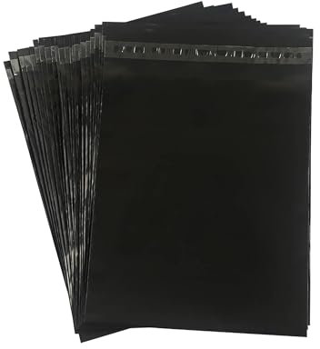 huruirui Versandtaschen Warensendung 32x45cm/ 30Stück Versandbeutel Blickdicht Selbstklebend Versandtaschen Plastik Schwarz Versandtüten für Kleidung Logistikverpackungen Transport Verpackungskarton