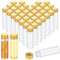 Didaey Lot de 100 petits flacons vides avec couvercles en verre transparent avec couvercle en métal et aluminium à vis, petit récipient d'échantillons de bricolage (casquettes dorées, 20 ml)
