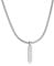 Collar de Acero Inoxidable 316L con Cadena Gruesa y Barra Estilo Placa. Colgante de Acero Quirúrgico con Baño en Plata u Oro 18K. Perfecto Regalo Cumpleaños. Joyas para hombre. (Baño en plata)