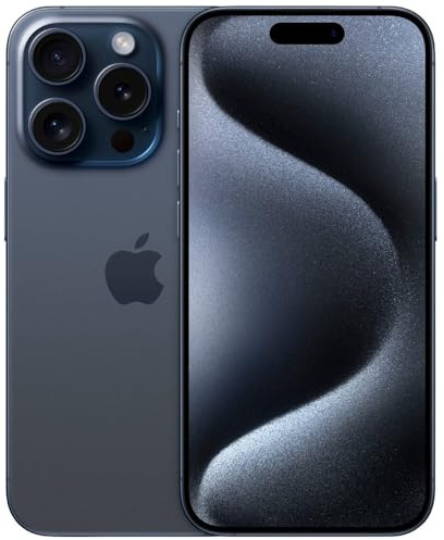 Apple iPhone 15 Pro Max, 256GB, Blue Titanium - Unlocked (Renewed)