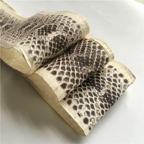 Echtes Leder Schlangenleder für DIY, natürliche Farbmaserung, handgefertigter Gürtel, Schuh, Handtasche, Primärfarbe, klein