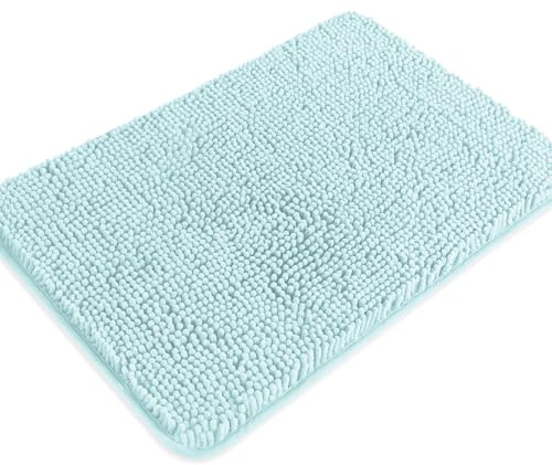 PureSwan Aqua Badezimmerteppiche, saugfähige und waschbare Badematte, rutschfest, Dicker, weicher Chenille-Badteppiche für Badezimmerboden, Dusche, Waschbecken, 43,2 x 61 cm