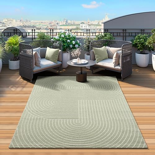 Mia's Teppiche Zoey – hochwertiger Wohnzimmer Schlafzimmer Teppich - Grün - in 80 x 150 cm aus Polypropylen