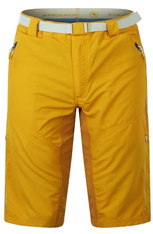 Endura Men's Hummvee Cycling Shorts with Liner | Detatchable Liner | Urban and Trail Shorts | Padded Comfort | Cargo Storage | Clickfast Shorts, Yellow Mustard, 2XL