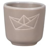 Seaside No.64 - maritimes Steingut-Geschirr in beige - Mix & Match Serie aus Keramik - nautische Motive zum Kombinieren - Küchenzubehör, Geschenkartikel (Eierbecher, Papierboot)