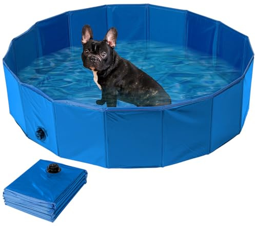 Sweetypet Planschbecken: Faltbarer XL-Hundepool mit rutschfestem Boden, 120x30 cm, blau (Hunde-Pool, Cat-Pool)