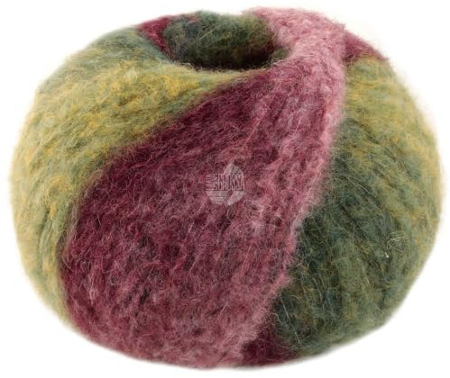 LANA GROSSA Gigante | Handstrickgarn aus 70% Alpaka (Fein) & 30% Polyamid | 100g Wolle zum Stricken & Häkeln | 300m Garn | Altrosa/Brombeer/Hell-/Dunkeloliv - 10