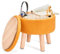 BRIAN & DANY Footstool with Storage, Small Storage Ottoman, Teddy Fleece Round Stool with Lid, Sherpa Foot Stool with Legs for Living Room Entryway, Yellow