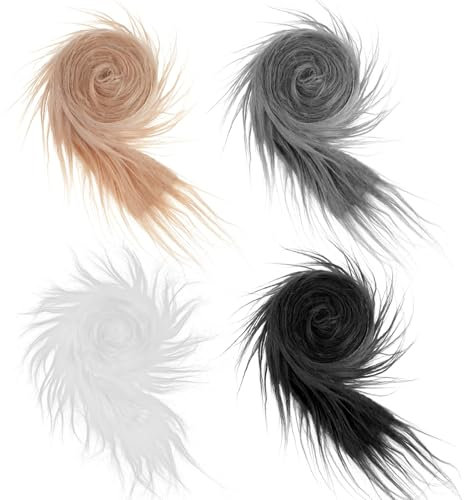 4 Stück Kunstfell Zum Basteln 2 X 60 Zoll Furry Faux Precut Strips Zotteliger Kunstleder Plüsch Kunstpelzstoff Pelz Fell Fluffy Stoff Kunstpelz Für Zwerge Bart Haare Cosplay Diy Weihnachts(1)