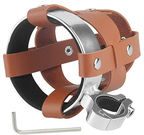 WESIEVYA 1 Ensemble Porte-Bouteille De Vélo Cuir PU Ajustable pour Cadre De Vélo Support De Gourde Décoratif pour De Montagne Et Pliant Kit Complet avec Clé Style Vintage
