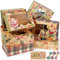 JOYELL 24 Weihnachts-Keksboxen, große Weihnachts-Kraftpapier-Leckerli-Boxen mit Etiketten und Bändern, 6 Stile, Urlaubs-Plätzchen-Boxen zum Verschenken, Weihnachts-Keksdosen mit Deckel für Kuchen