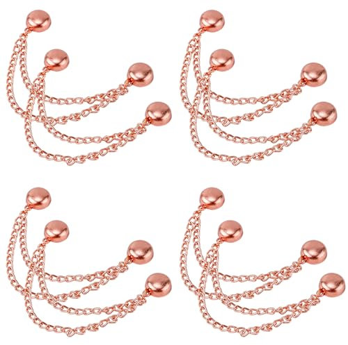 8stk Multifunktionale Magnetische Kleidungsclips, Magnetische Knopfclips Kette Weit Verbreitete Magnetische Kleidungsnadeln Hosenbundspannerclip für Hemden Röcke Hosen Kleider(Roségold)