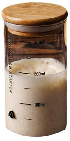 Sauerteig-Starterbehälter Klarglas Gärglas mit praktischem versiegeltem Glas mit Waage
